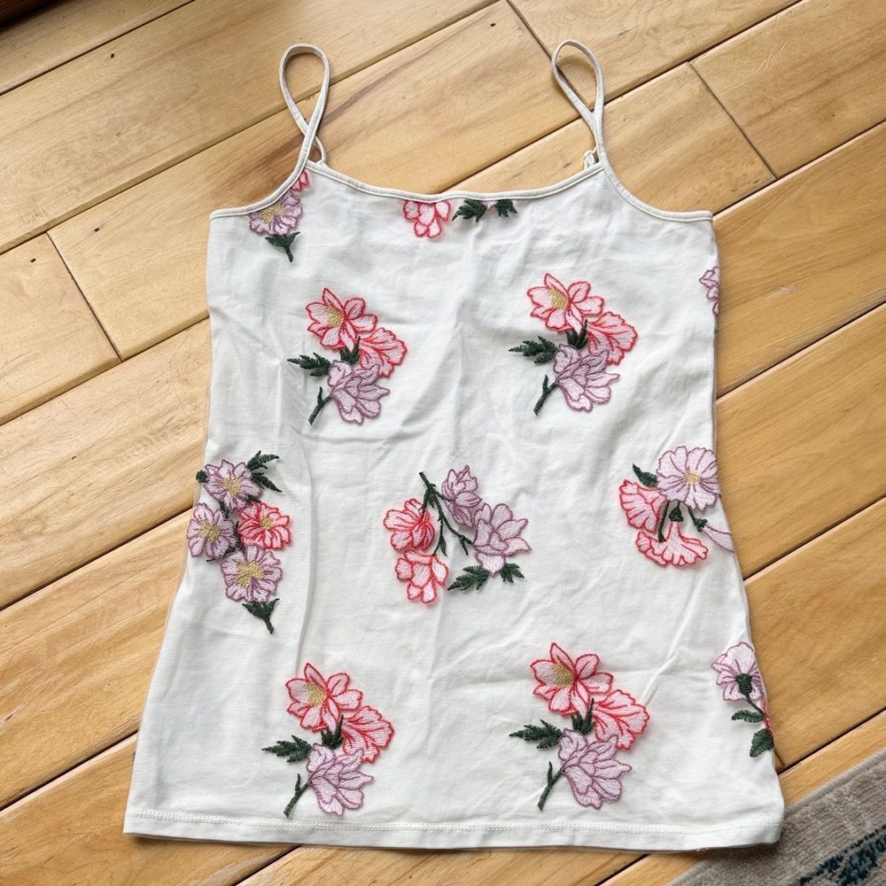 Ann Taylor Factory Floral Embroidered Camisole
